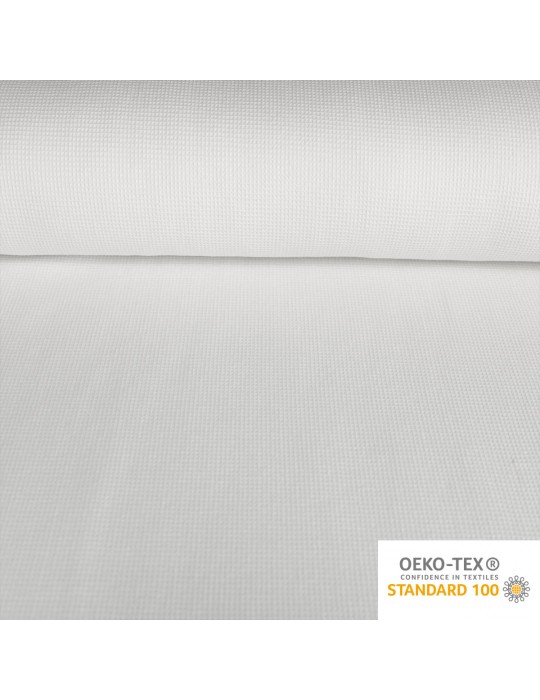 Coupon tissu nid d'abeille blanc 50 x 150 cm oeko-tex