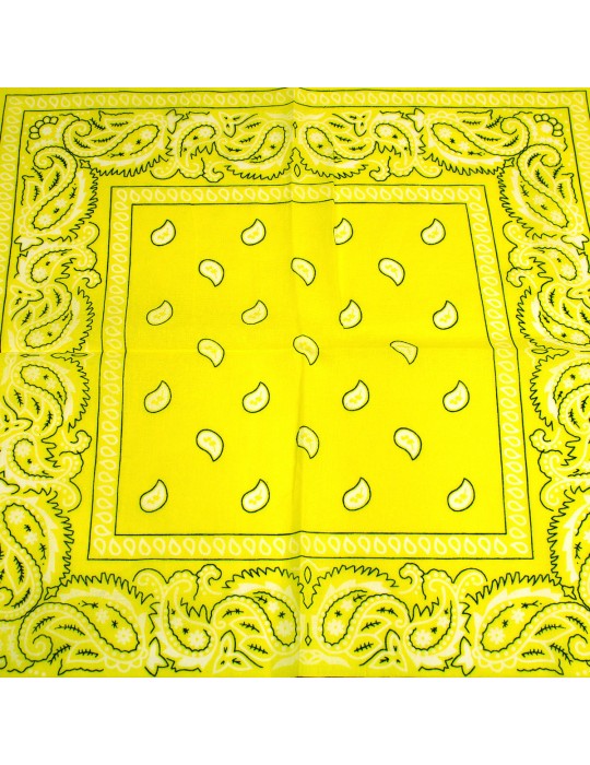 Bandana imprimé paisley 100 % coton jaune