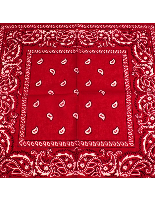 Bandana imprimé paisley 100 % coton rouge