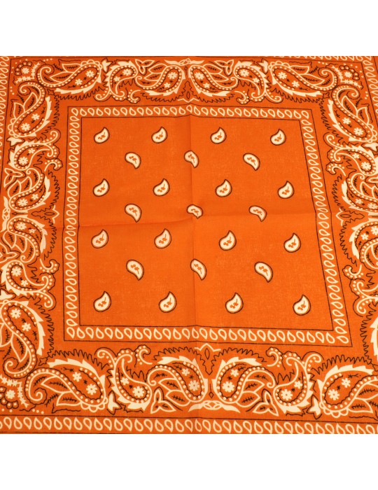 Bandana imprimé paisley 100 % coton orange
