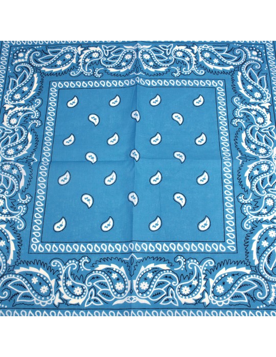 Bandana imprimé paisley 100 % coton bleu