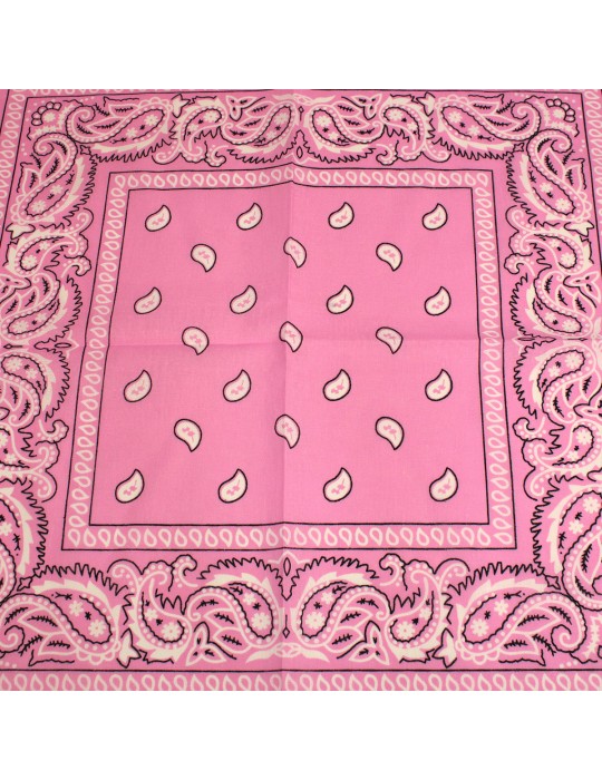 Bandana imprimé paisley 100 % coton rose