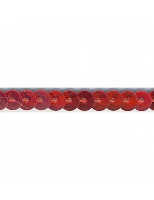 Ruban de paillettes 6 mm rouge