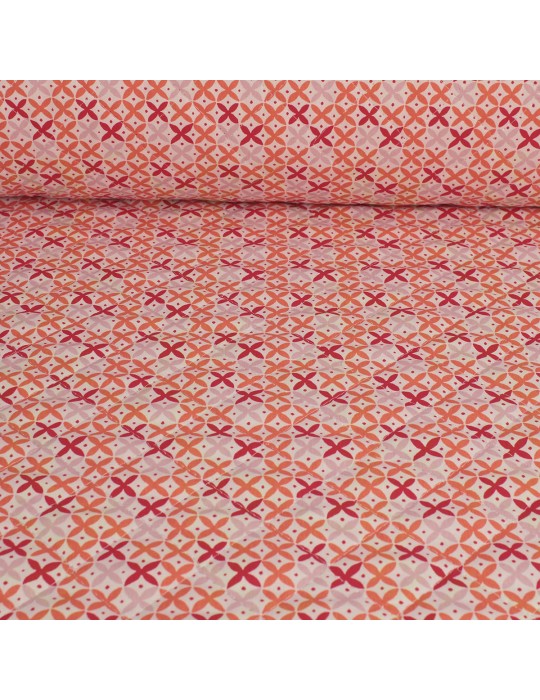 Tissu matelassé imprimé floral géométrique orange