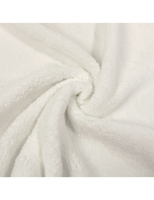 Fourrure synthétique 100 % polyester 165 cm blanc