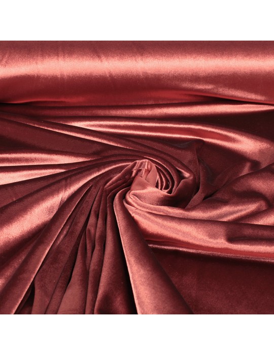 Tissu velours uni effet satin rouge