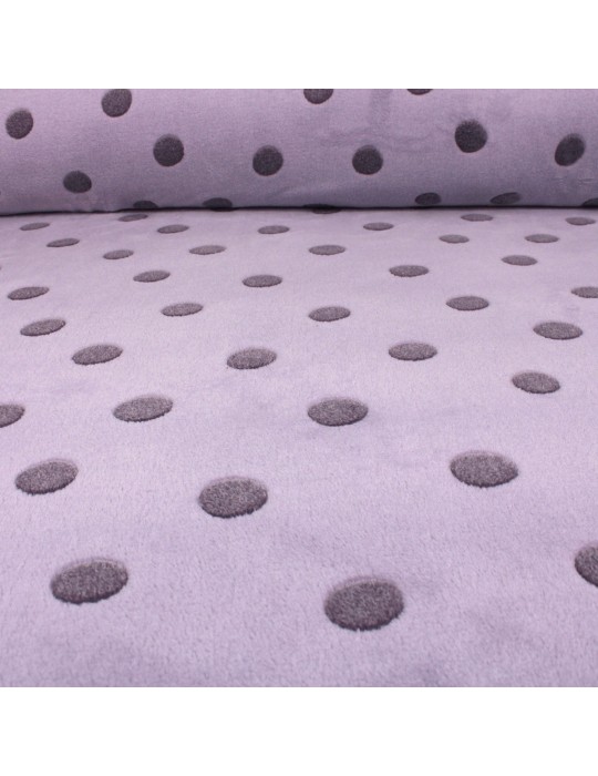 Tissu micro polaire imprimé gros points lilas violet