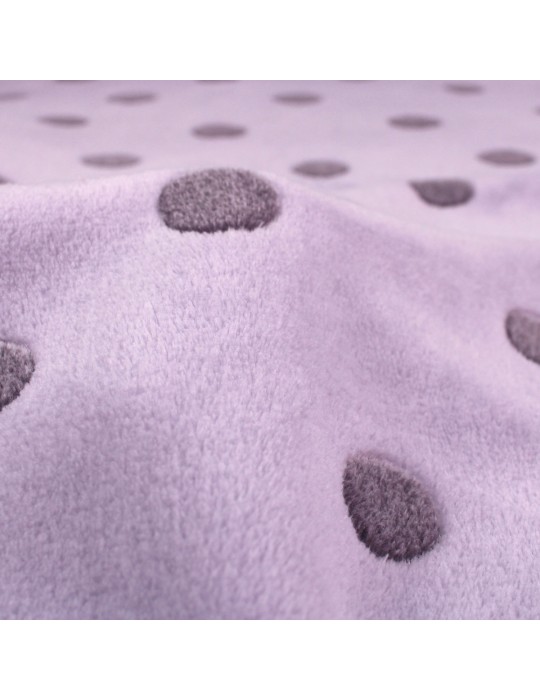Tissu micro polaire imprimé gros points lilas violet