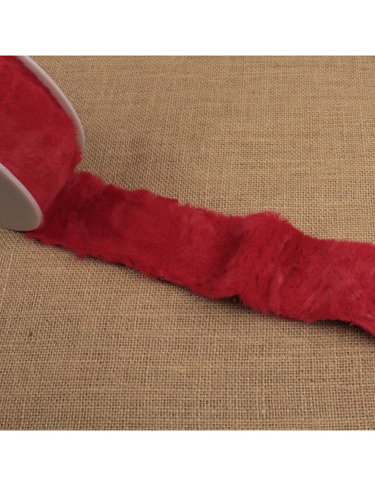 Ruban fourrure acrylique 50 mm rouge