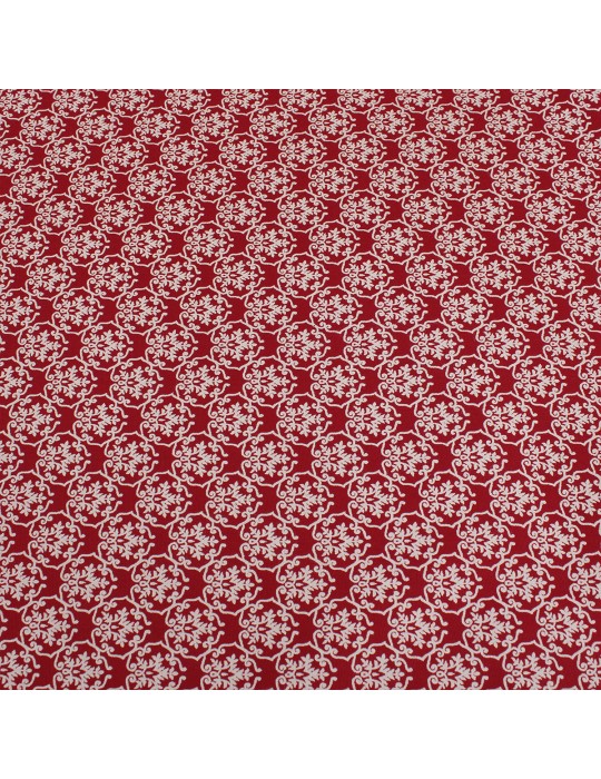 Coupon habillement rouge imprimé fleurs 300 x 145 cm