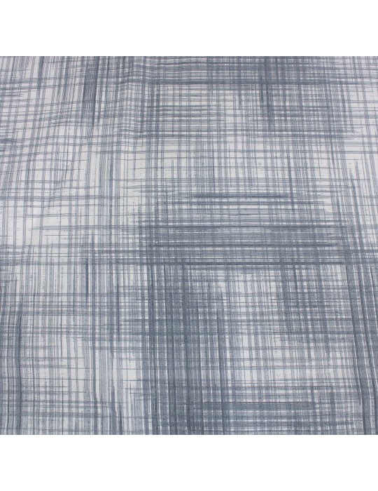 Coupon habillement imprimé quadrillage bleu 150 x 140 cm
