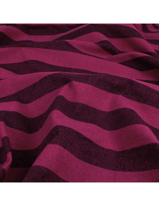 Coupon ameublement rayures violet 300 x 150 cm 100 % coton rose