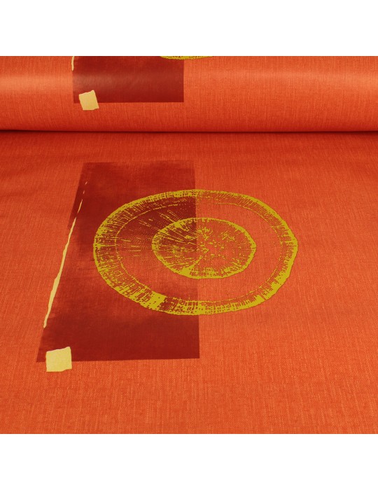 Toile cirée imprimée 140 cm orange