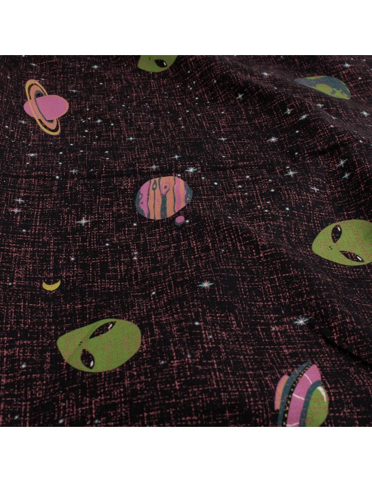 Coupon alien/planète 100 % viscose 300 x 145 cm violet