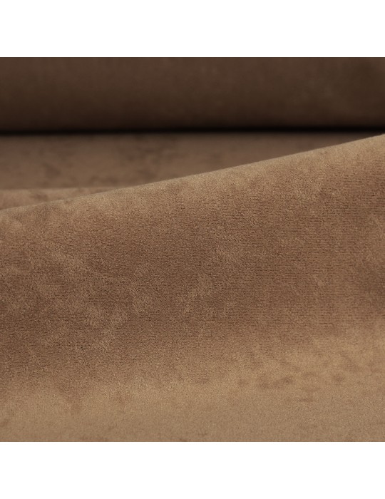 Tissu suédine marron 100 % polyester beige
