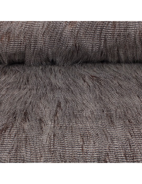 Fourrure synthétique faisan gris/brun 100 % polyester