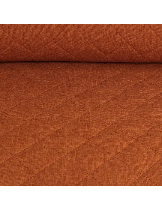 Tissu ameublement matelassé orange polyester/coton