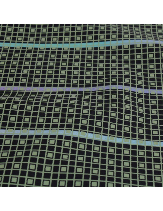 Coupon imprimé formes géométriques viscose 300 x 145 cm vert