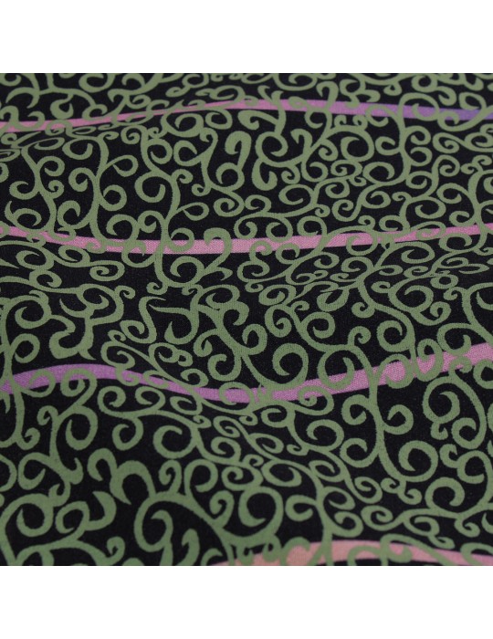 Coupon imprimé formes géométriques viscose 300 x 145 cm vert
