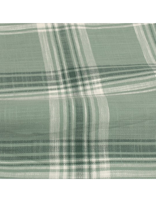 Coupon habillement 100 % coton 300 x 150 cm quadrillage vert