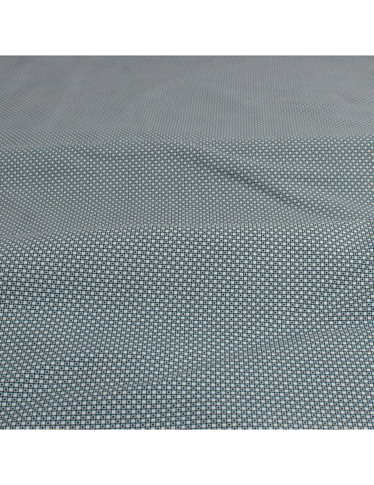Coupon habillement bleu quadrillage 100 % coton 300 x 145 cm