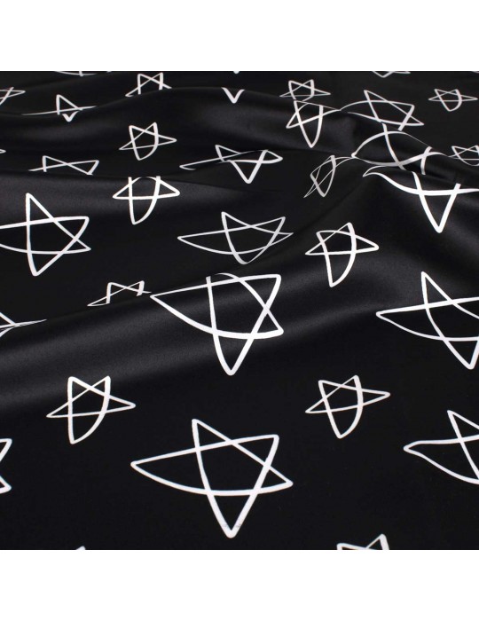 Coupon habillement polyester étoile 300 x 150 cm noir