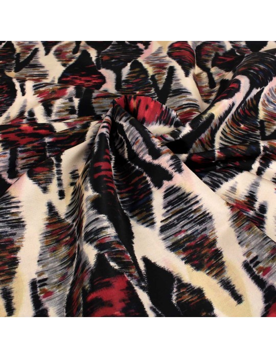 Coupon habillement polyester abstrait 300 x 150 cm rouge