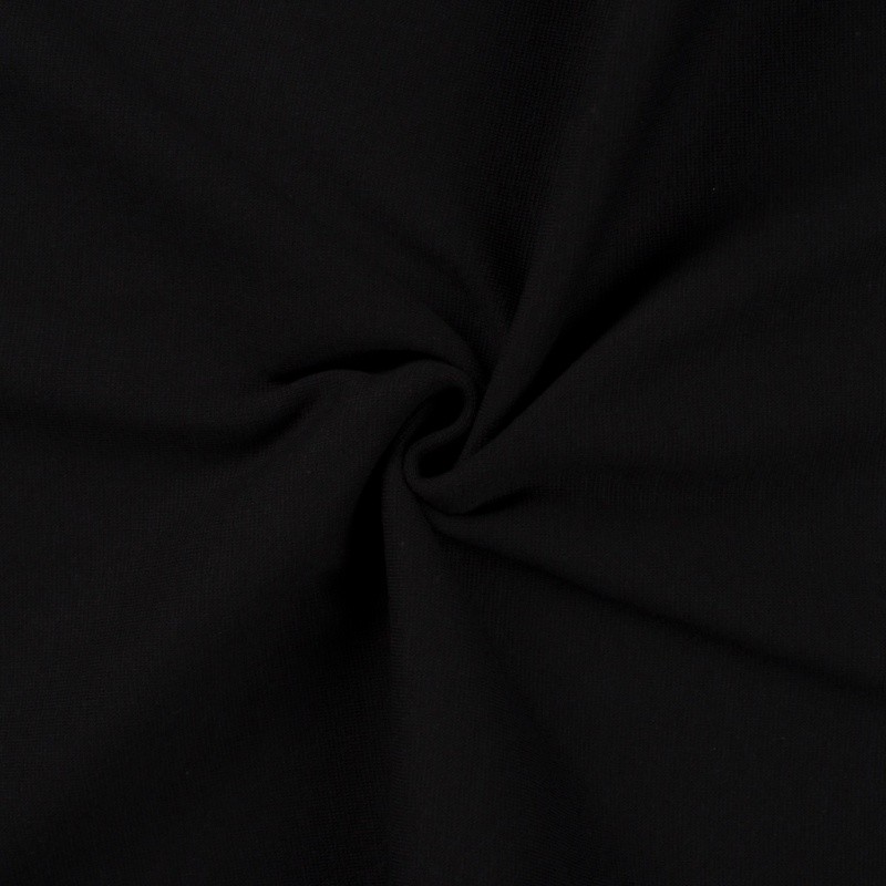 Coupon 3m Tissu Bord Cote Uni Noir