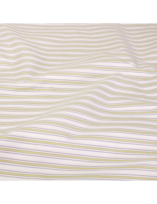 Coupon tissu d'habillement coton 200 x 145 cm rayures vert/gris