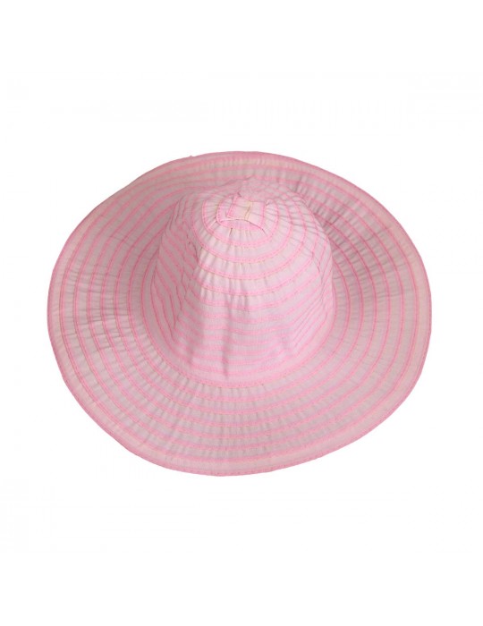 Chapeau rayures 100 % polyester TU rose