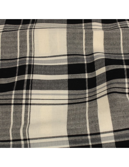 Coupon habillement 100 % coton 300 x 150 cm quadrillage gris/noir