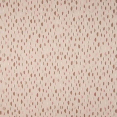 Coupon 3m Tissu Coton Imprimé Bio Haricot Vieux Rose 