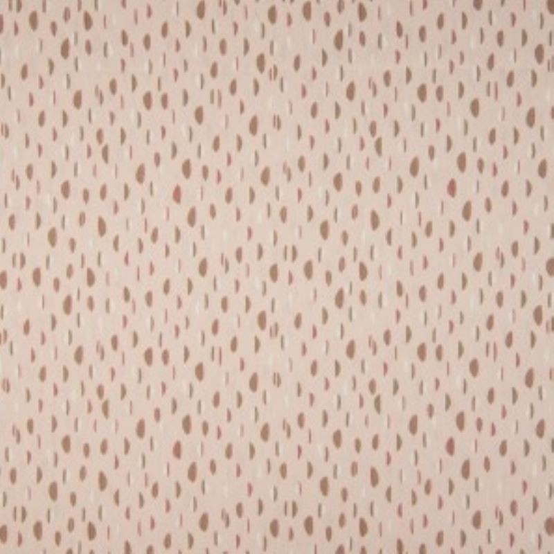 Coupon 3m Tissu Coton Imprimé Bio Haricot Vieux Rose 