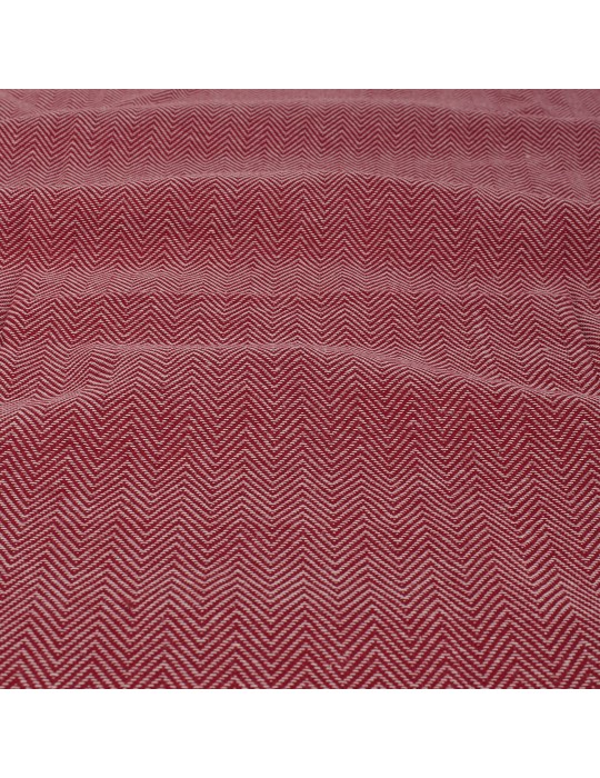 Coupon ameublement chevron rouge 100 % coton 50 x 150 cm
