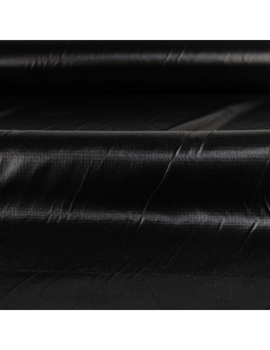 Toile unie noir quadrillage imperméable 150 cm