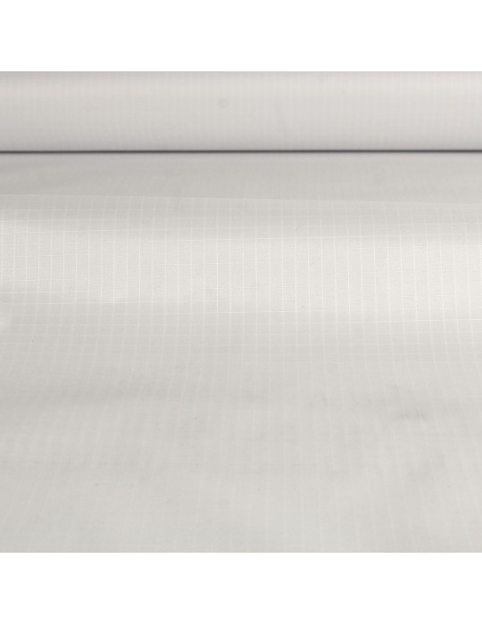 Toile unie blanc quadrillage imperméable 150 cm