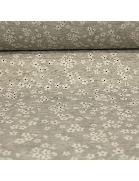 Tissu imprimé 100 % coton 140 cm gris