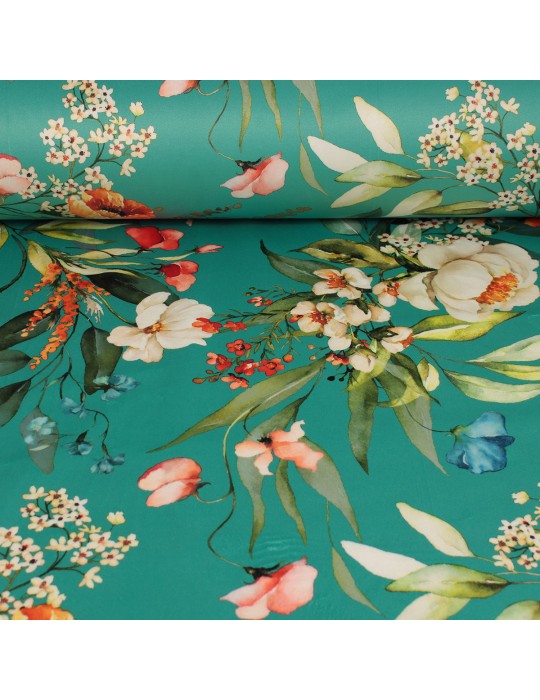 Tissu habillement 100 % coton motif floral