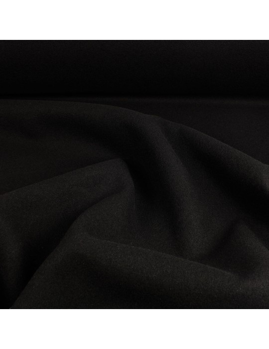 Tissu caban uni noir 140 cm