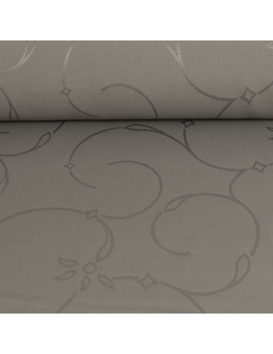 Tissu nappe polyester/coton 180 cm gris