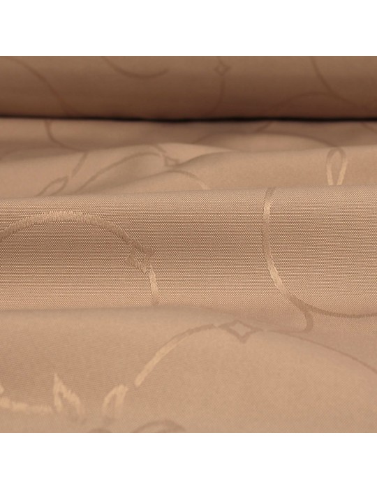 Tissu nappe polyester/coton anti-taches 160 cm  marron