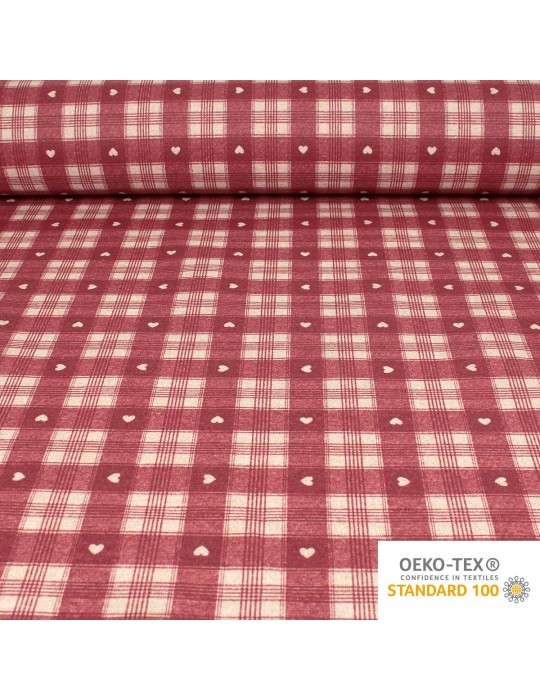 Tissu coton/polyester enduit oeko-tex rouge