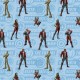 Coupon 3m Tissu Popeline Marvelmania Imprimé Bleu 
