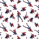 Coupon 3m Tissu Popeline Spiderman Imprimé Blanc