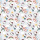 Coupon 3m Tissu Popeline Hello Kitty Imprimé Gris 