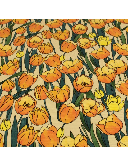 Coupon skaï imprimé 50 x 70 cm orange