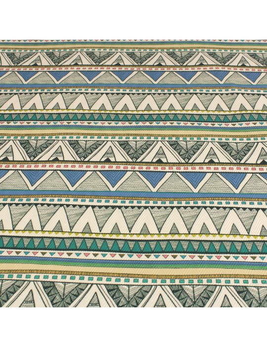 Coupon skaï imprimé motifs aztèques 50 x 68 cm multicolore