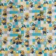 Coupon 3m Tissu Popeline Minion Imprimé Blanc 