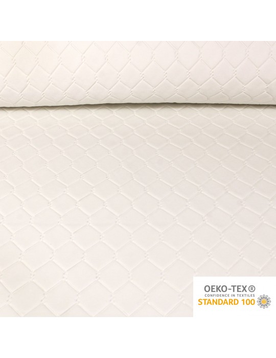 Tissu simili cuir losange oeko-tex blanc