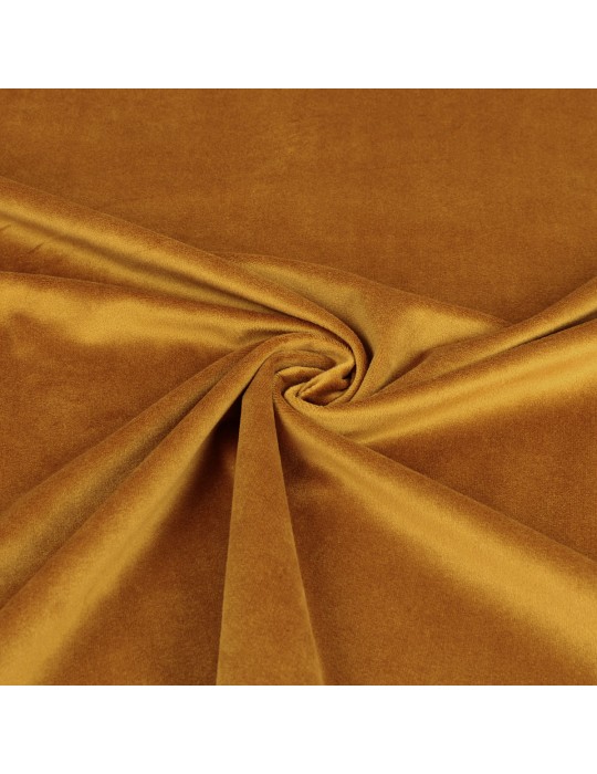 Tissu velours uni 100 % polyester jaune